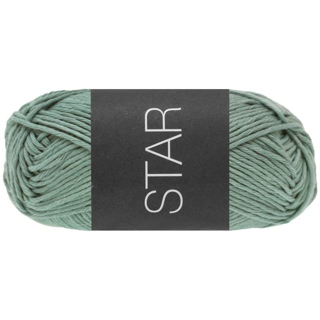 LANA GROSSA Star | Topflappen-Baumwolle | Handstrickgarn aus 100% Baumwolle | 50g Wolle zum Stricken & Häkeln | 90m Garn FB114 Mintgrau - 114