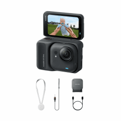Insta360 GO Ultra Nachtschwarz - freihändige 4K Mini-Cam, leicht & mobil, top bei wenig Licht, überall anbringbar, FlowState-Stabilisierung, 200 Min Akku, 10 m wasserdicht, Fahrrad- und Lauf-Cam Nachtschwarz Standard-Bundle - Ohne microSD Karte Angebot bei HelloDeals