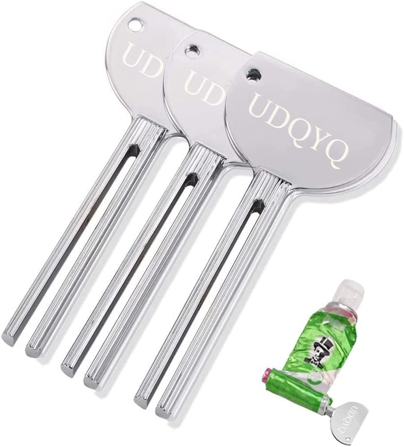 UDQYQ 3 Stücke Tubenquetscher Edelstahl Tubenausdrücker Metall Zahnpasta Squeezer Tubenaufroller Sparen Sie Zahnpasta, Cremes, Farbe, Salbe,Kein Durcheinander und Abfall mehr. Silber