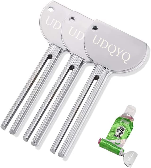 UDQYQ 3 Stücke Tubenquetscher Edelstahl Tubenausdrücker Metall Zahnpasta Squeezer Tubenaufroller Sparen Sie Zahnpasta, Cremes, Farbe, Salbe,Kein Durcheinander und Abfall mehr. Silber