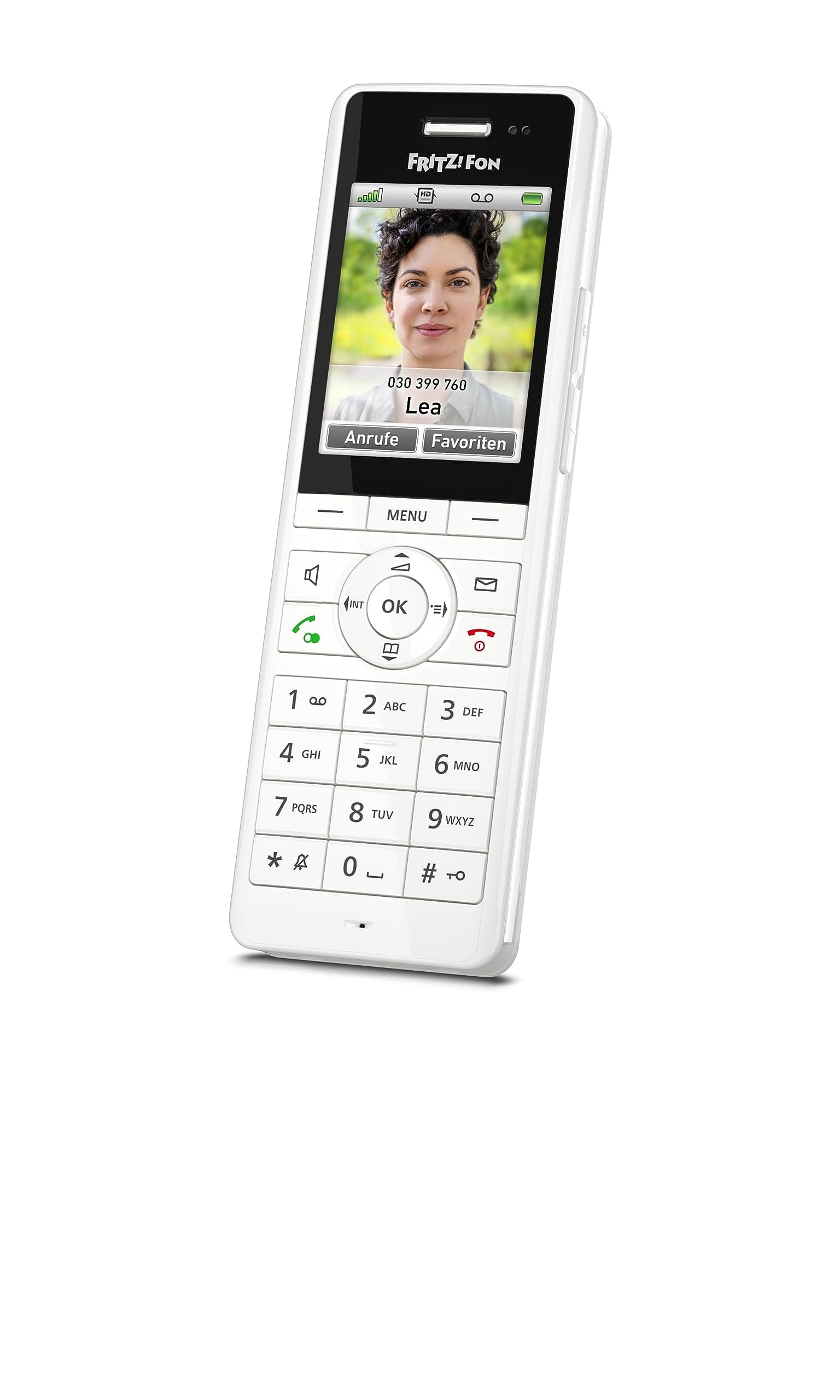 FRITZ!Fon X6 White DECT-Komforttelefon (hochwertiges Farbdisplay, HD-Telefonie, Full-Duplex-Freisprechen, Steuerung FRITZ!Box-Funktionen), weiß, deutschsprachige Version Single