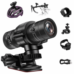 Pudet Luo Action Cam, 1080P HD & 120° Weitwinkel Helmkamera, 1000mAh Hochleistungsakku & IP63 wasserdicht Actionkameras für Fahrrad/Motorrad