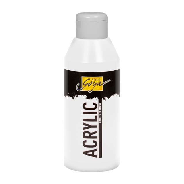KREUL 84201 - Solo Goya Acrylic weiß, 250 ml Flasche, cremige vielseitig einsetzbare Acrylfarbe in Studienqualität, auf Wasserbasis, schnell und matt trocknend, gut deckend, wasserfest