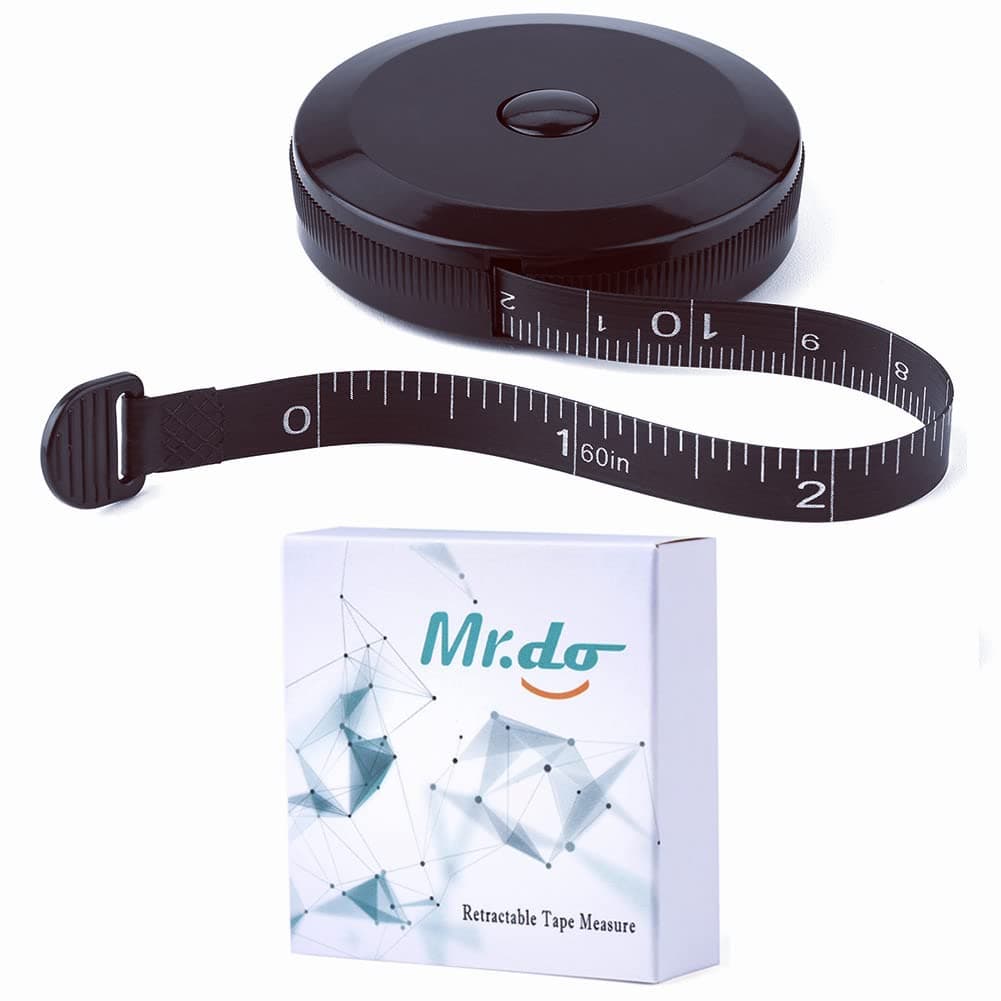 Mr.do Maßband Körper Schneidermaßband Einziehbar 150 cm / 60 zoll Bandmaß Schwarz Angebot bei HelloDeals