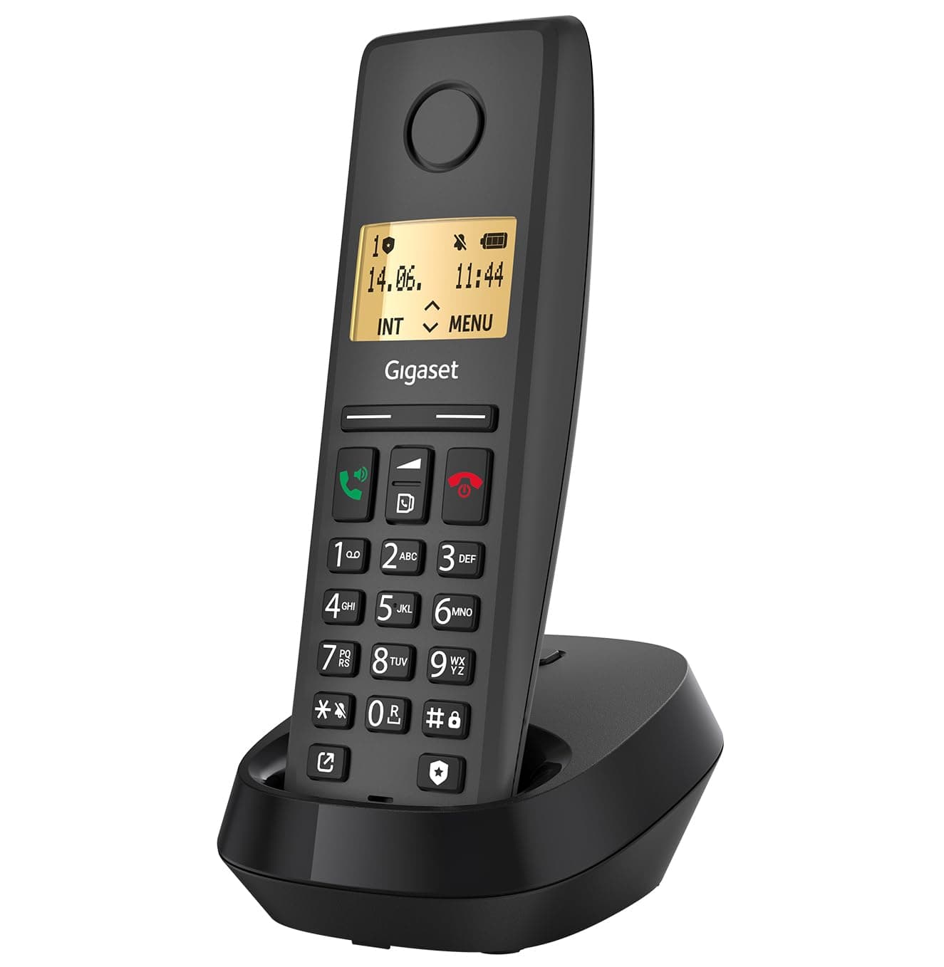 Gigaset Pure 220 - DECT-Telefon - mit Call-Block-Taste und Freisprechfunktion - Hörgerätekompatibel, Adressbuch mit 80 Kontakten, anthrazit schwarz [Kompatibel in DE, IT, FR, NL, BE, Che, AUT] 1 Telefon