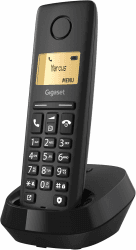 Gigaset Pure 120 - Schnurloses Telefon mit Anrufschutz und ECO DECT - beleuchtetes Display - Hörgerätekompatibel, anthrazit schwarz [Kompatibel in DE, IT, FR, NL, BE, Che, AUT] 1 Telefon