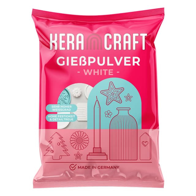 Keracraft Gießpulver weiß 1kg - Reliefgießpulver weiß für kreative Projekte