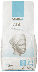 GLOREX 6 2608 429 - Alabit Gießmasse naturweiß, Beutel mit 1000 g, hochwertiger Modelliergips, für Modelle, kleine Reliefs und Gipsformen 7 x 10 x 22 cm Angebot bei HelloDeals