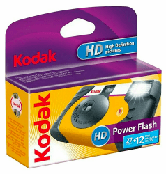 Kodak - 3961315 - Einwegkamera Power Flash mit Eingebautem Blitz – 27 Aufnahmen – Ideal für Schwaches Licht und Innenaufnahmen Angebot bei HelloDeals