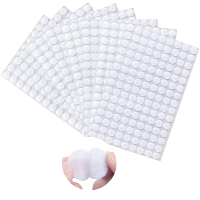 Klettpunkte Selbstklebend 10mm, Klett Klebepunkte 540 Stück, Klettverschluss Selbstklebend Rund Weiß, Self Adhesive Klebend Klettverschluss, für Schule Lernmaterial und häuslichen Gebrauch 10mm 270 Paar