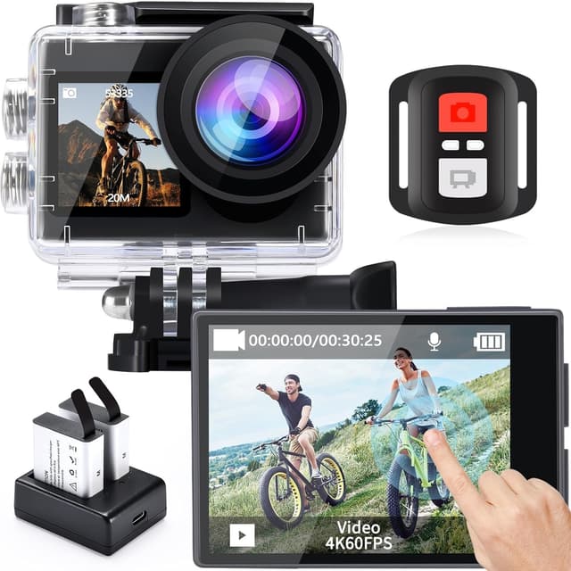 icefox Action Cam 4K 60FPS 20MP, Unterwasserkamera mit EIS, 5-fachem Zoom, WLAN-Fernbedienung, Action Cam Wasserdicht App zur Video- und Fotobearbeitung, ideal zum Radfahren, Tauchen und Schwimmen