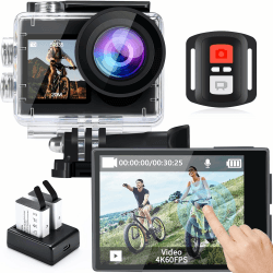 icefox Action Cam 4K 60FPS 20MP, Unterwasserkamera mit EIS, 5-fachem Zoom, WLAN-Fernbedienung, Action Cam Wasserdicht App zur Video- und Fotobearbeitung, ideal zum Radfahren, Tauchen und Schwimmen Angebot bei HelloDeals
