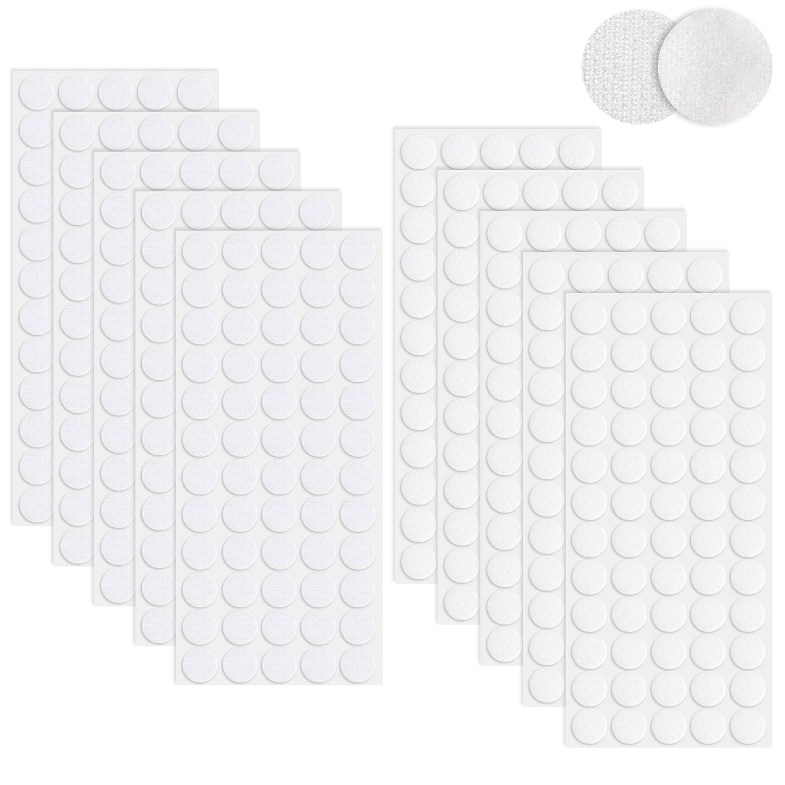 Redamancy 20mm Klettpunkte Selbstklebend, 600 Stück Selbstklebenden Klettpunkte 300 Paar, Klettband Selbstklebend, Self Adhesive Klebend Klettverschluss für Papier, Metall, Kunststoff, Glas 20MM*600PCS