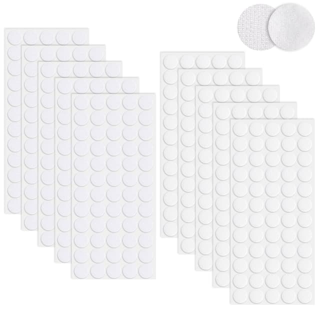 Redamancy 20mm Klettpunkte Selbstklebend, 600 Stück Selbstklebenden Klettpunkte 300 Paar, Klettband Selbstklebend, Self Adhesive Klebend Klettverschluss für Papier, Metall, Kunststoff, Glas 20MM*600PCS