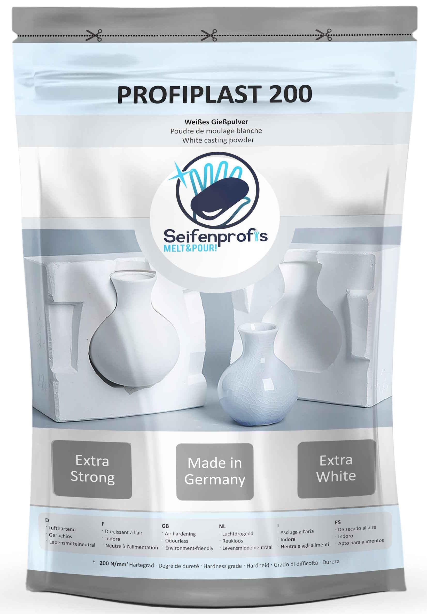 Profiplast 200 Gießpulver extra weiß 4,5kg, Lufthärtend & Geruchlos, Gießmasse Reliefgießpulver Gipspulver zum Gießen