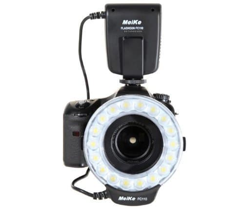 Makro Ringblitz FC-110 Ringleuchte Kompatibel mit Canon EOS DSLR SLR Kameras Blitz- und Dauerlicht auch für Videoaufnahmen Für Canon