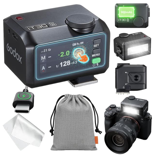 GODOX IT30PRO N Kamera Blitz, IT30 PRO N Mini Blitzgeräte, TTL HSS 1/8000s Flash, Kompatibel mit Nikon Z6III Z8 Z5 Z50II Z50 Zfc Z6II Z30 Z6 Z50II Z7II Z8 Z9 D3500 D850 D810 D7500 D5600 (Schwarz)