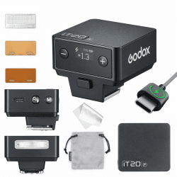 GODOX IT20 F Kamera Blitz, IT20F TTL Mini Blitzgeräte, Recycle-Zeit von 1,5 Sekunden, Kompatibel mit Fujifilm X100VI GFX100RF XS20 XS10 XT30 II XT5 XM5 GFX50S GFX50R X-T4 X-T3 X-E4 (Schwarz)