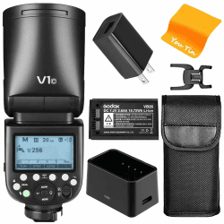 Godox V1-C V1C Blitzkamera Blitzgerät Rund Aufsteckblitz, 2,4 G HSS 1/8000S TTL Kamera-Rundkopfblitz, 1,5 Sek. Ladezeit, 2600 mAh Lithium-Batterie, LED-Einstelllampe, Godox V1-C Blitz für Canon Kamera Angebot bei HelloDeals