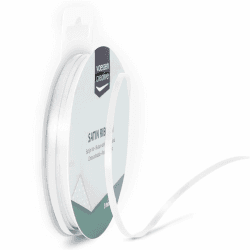 Vaessen Creative Satinband 3mmx10m Weiß, Schleifenband, Dekoband, Bänder zum Basteln, Stoffbänder für Hochzeit, Taufe Und Geburtstagsgeschenke 10M 3MM Weiß Angebot bei HelloDeals