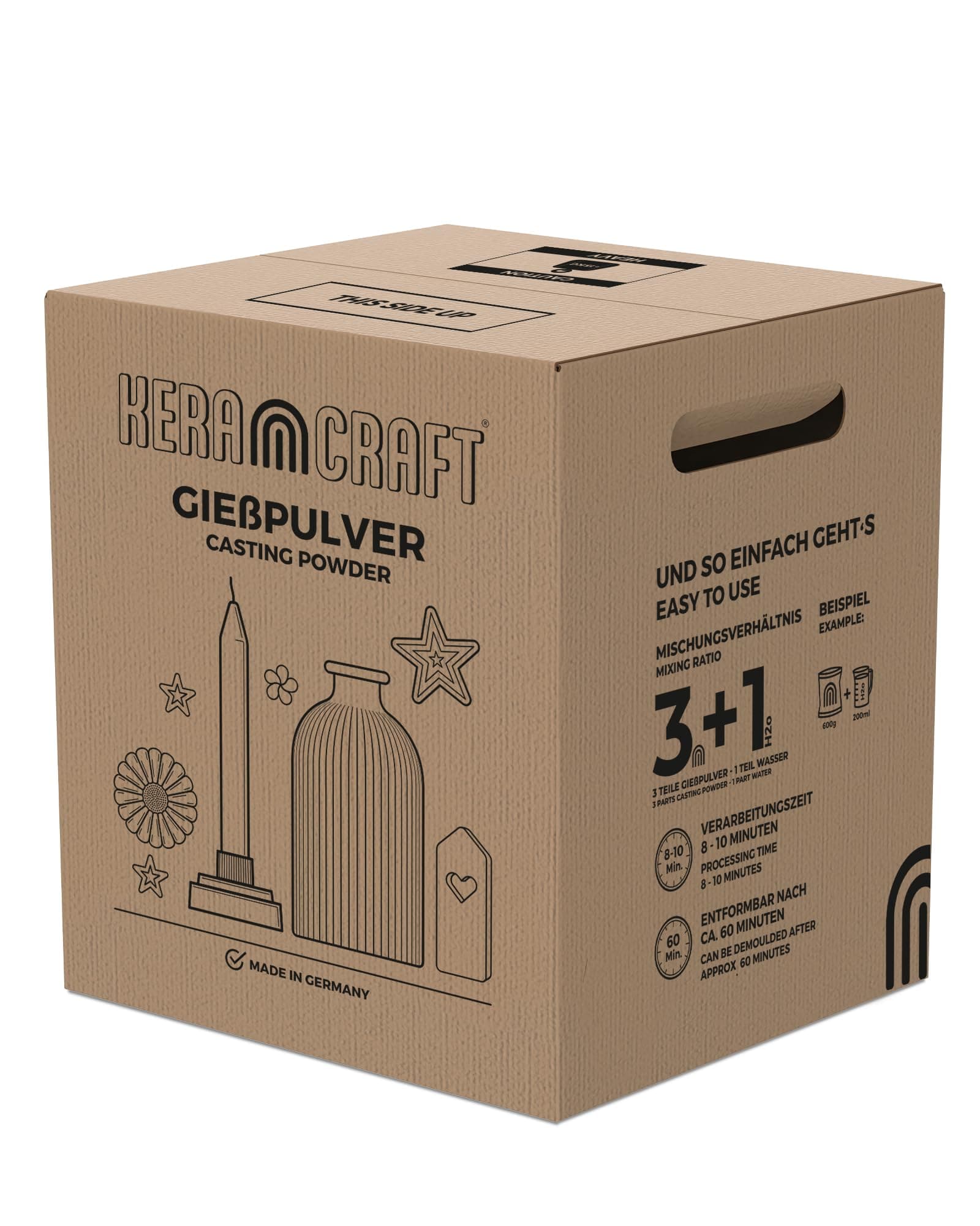 Keracraft Gießpulver weiß 20kg - Reliefgießpulver weiß für kreative Projekte 20KG (1er Pack)