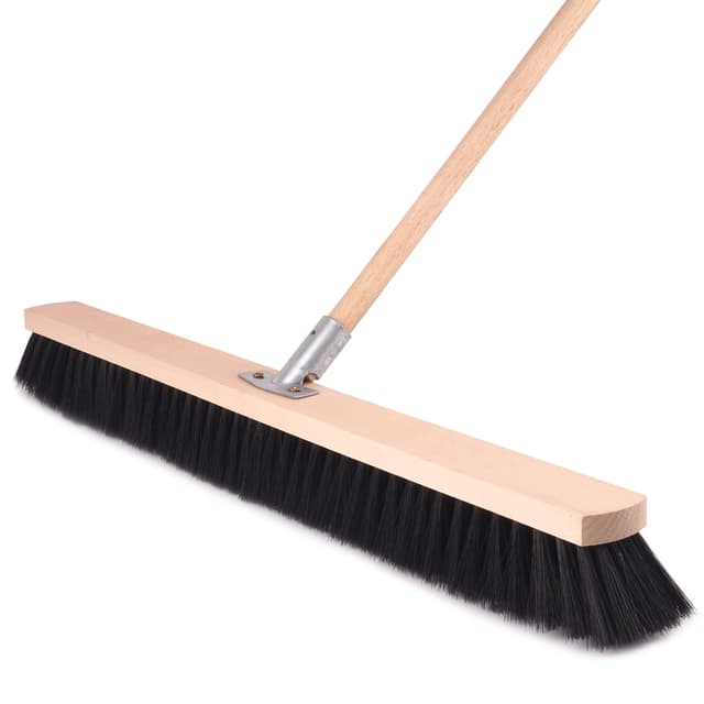 BAUSTER® Robuster Hausbesen 800 mm Stabiler mit 120 cm Stiel Straßenbesen Industriebesen Hallenbesen Gartenbesen Handbesen für Straßen und Gehwege Zimmerbesen Außenbesen Besen 800 mm + Stiel 120 cm