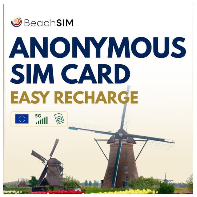 BeachSIM Niederlande anonyme Prepaid SIM-Karte Holland Lebara No credit (SMS reception possible)