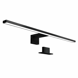 B.K.Licht - Spiegelleuchte Bad mit 2 in 1 Montage, neutralweiße Lichtfarbe, klemmbar, 600mm, Badezimmerlampe, Schrankbeleuchtung, Spiegellampe, Lampe Badezimmer, Spiegelbeleuchtung, Schwarz Schwarz 60 cm