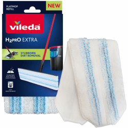 Vileda H2PrO Bodenwischer Ersatzbezug | Mikrofaser Bezug | Entfernt hartnäckigem Schmutz | einfache Befestigung am Rahmen | maschinenwaschbar | langlebiger Wisch-Mopp | für alle Hartböden | 1er Pack