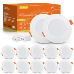 Tomosu LED Einbaustrahler 230V Flach, LED Spot 5W 450LM, IP44 Einbauleuchten für das Bad, Neutralweiß 4000K, Ø75-90mm Lochdurchmesser, Deckenspots für Wohnzimmer Küche Schlafzimmer, 10er Set