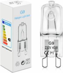 BROTOU 4er Pack G9 Halogenlampen, G9 Halogen Leuchtmittel 40W 230V 2800K Dimmbare Halogen Glühbirnen für Backofenlampe Mikrowellen Herd Deckenleuchten 4er-40w