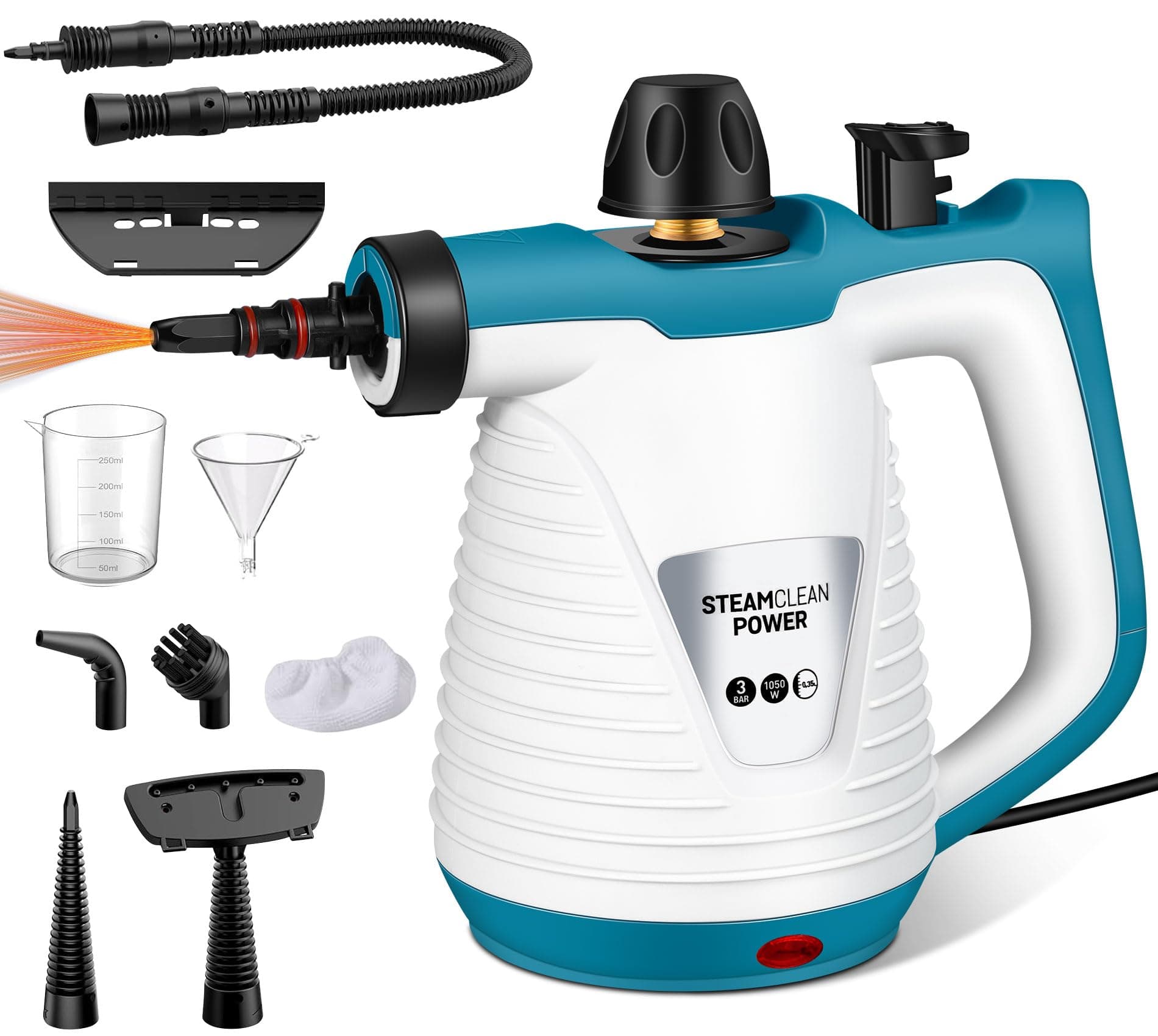 KingSom Dampfreiniger, Handgerät mit 9 Zubehörteilen, Steam Cleaner Handheld, Hand für Zuhause,Tragbarer für Entfernt Schmutz und Fett,für Alles Angebot bei HelloDeals