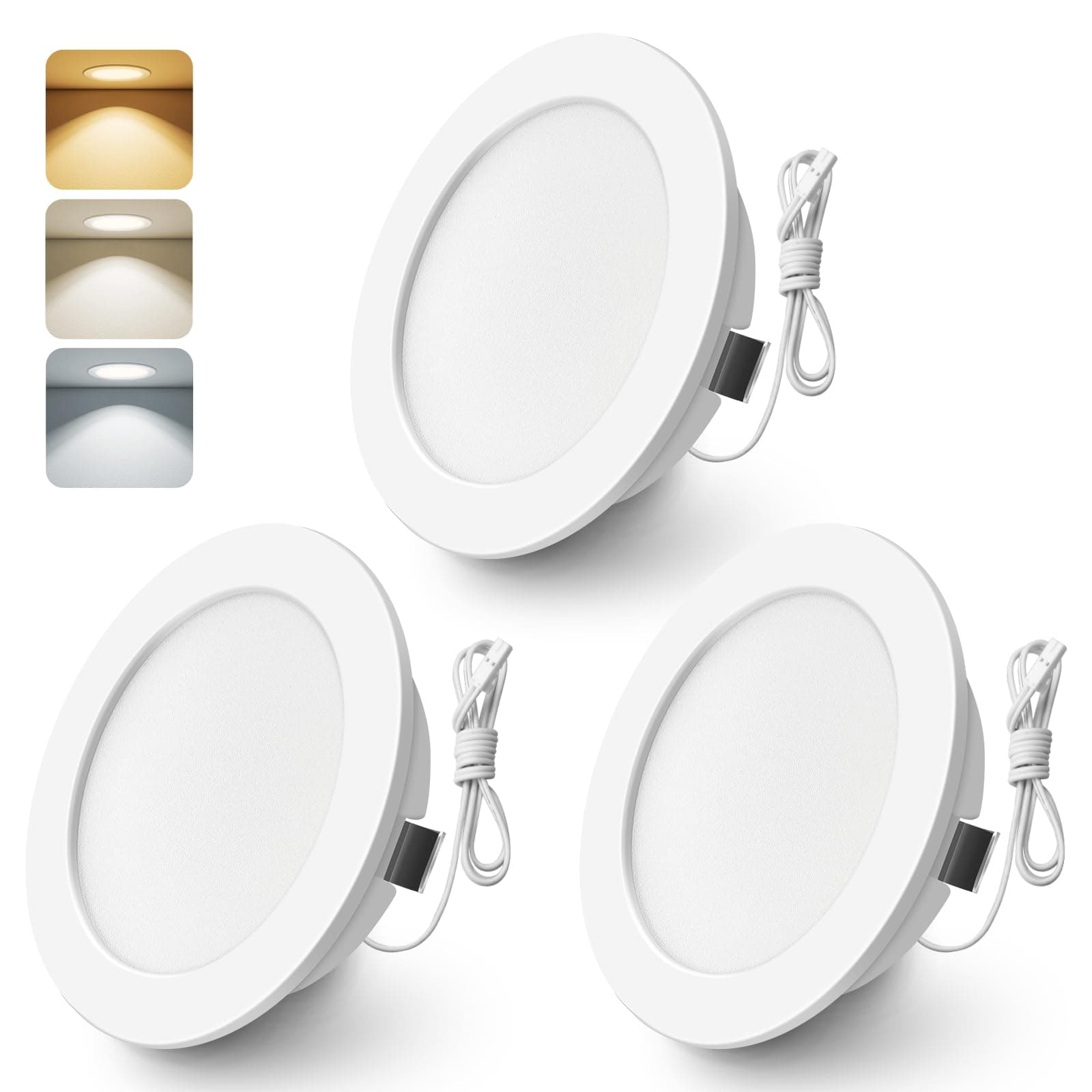 ALUSSO 3er Set 12V LED Einbaustrahler Decke 4W Möbel Einbaustrahler 3000K Warmweiß 4000K Neutralweiß 6000K Kaltweiß, Einbaustrahler LED Flach Bohrloch 55-58mm und 14.5mm Flache, IP44, Weiß 3er Set 12v-24v Weiß Ø55-58mm Lochmass Angebot bei HelloDeals