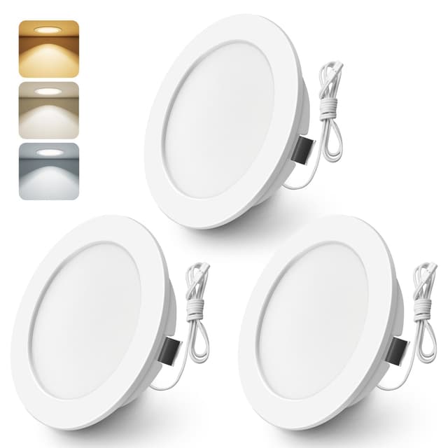 ALUSSO 3er Set 12V LED Einbaustrahler Decke 4W Möbel Einbaustrahler 3000K Warmweiß 4000K Neutralweiß 6000K Kaltweiß, Einbaustrahler LED Flach Bohrloch 55-58mm und 14.5mm Flache, IP44, Weiß 3er Set 12v-24v Weiß Ø55-58mm Lochmass