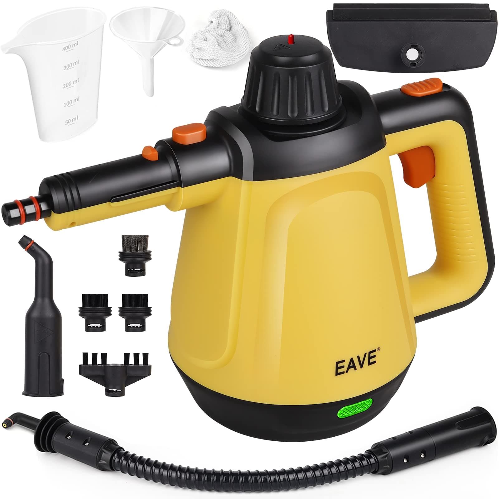 Multifunktionaler Dampfreiniger, Hand Dampfreiniger, 1200 W Handdampfer zum Reinigen mit 450 ml Wassertank, 10 in 1 Satz Dampfreiniger für Auto, Polster, Sofa, Haus, Bad, Küche, Oberflächenreinigung Schwarz Angebot bei HelloDeals