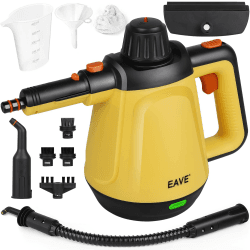 Multifunktionaler Dampfreiniger, Hand Dampfreiniger, 1200 W Handdampfer zum Reinigen mit 450 ml Wassertank, 10 in 1 Satz Dampfreiniger für Auto, Polster, Sofa, Haus, Bad, Küche, Oberflächenreinigung Schwarz
