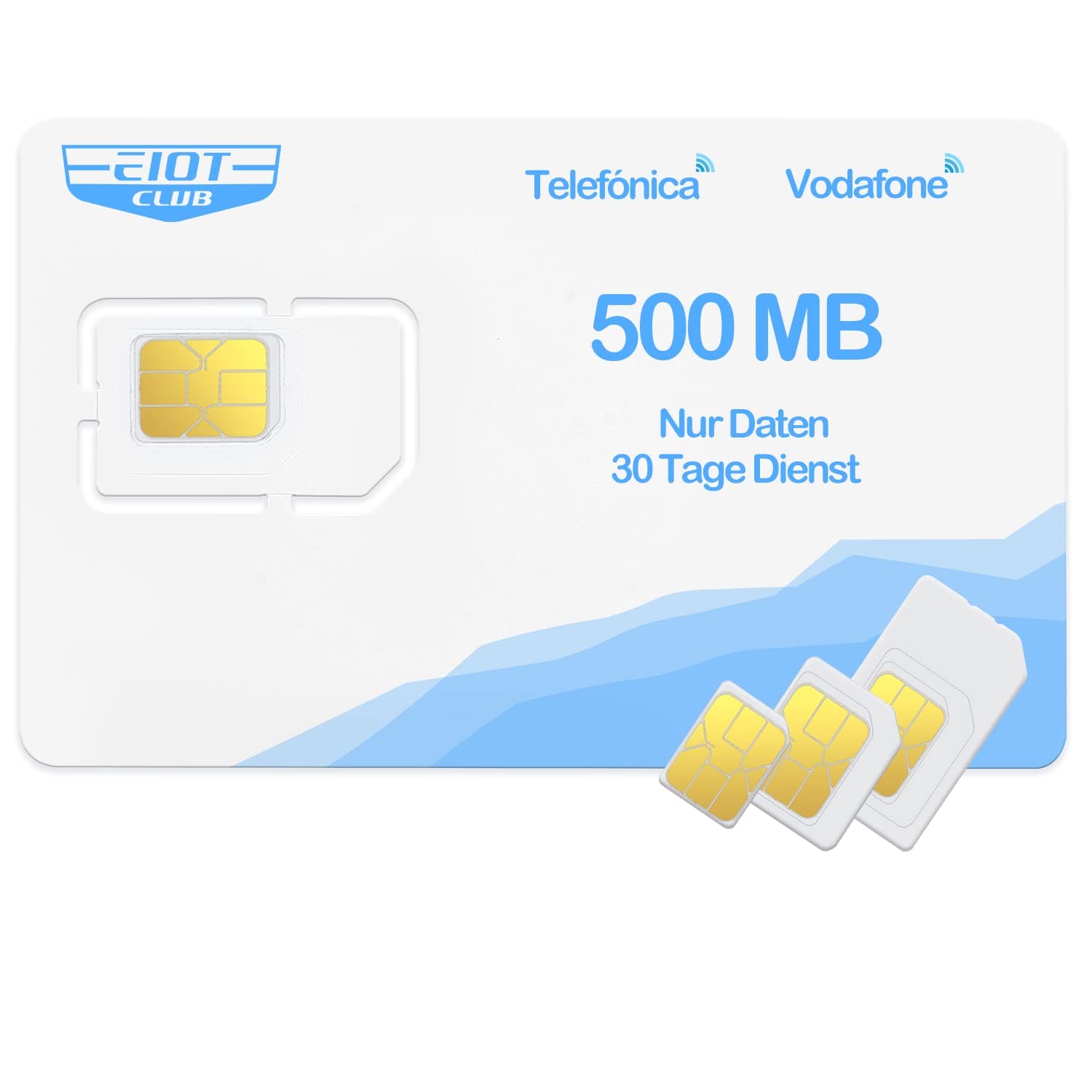 EIOTCLUB Prepaid SIM Karte für 3G/4G LTE-Überwachungskamera, Wildkamera, WiFi Router - Unterstützt Vodafone Telefónica Netz, SIM-Karte Nur Daten, Ohne Vertrag, Ohne Registrierung
