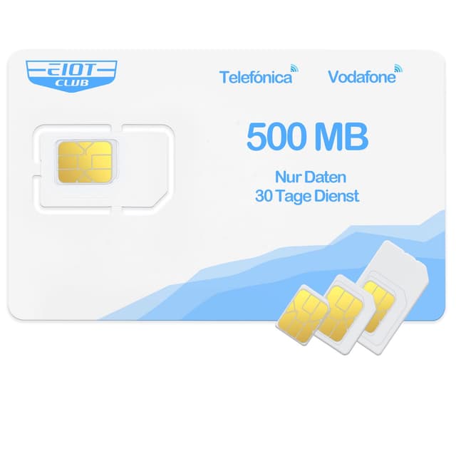 EIOTCLUB Prepaid SIM Karte für 3G/4G LTE-Überwachungskamera, Wildkamera, WiFi Router - Unterstützt Vodafone Telefónica Netz, SIM-Karte Nur Daten, Ohne Vertrag, Ohne Registrierung