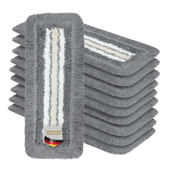 Okaei 10 Stück Wischmopp Bezug (50 cm) - Bodenwischer-Wischbezug für Krankenhäuser & Pflegeeinrichtungen - Wischer-Bezug mit Optimalen Gleiteigenschaften für Ergonomisches Arbeiten - Grau 50 cm Hospital Grau