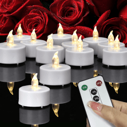 PILLOBOX Led Teelichter mit Timer, 5 Stück Flackernde Flammenlose Kerzen mit Fernbedienung, Nachhaltige 400+Stunden Batteriebetriebene Teelichter für Wohndekoration, Hochzeiten, Partys (Warm Weiß) 5 Stück Led Teelichter