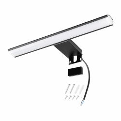 da LIGHT LED Spiegellampe 8W 580LM, Badzimmerlampe 30CM, IP44 Spritzwassergeschützt Spiegelleuchten, 4000K Neutralweiß Einfache Installation, Farbe Schwarz 30CM Schwarz
