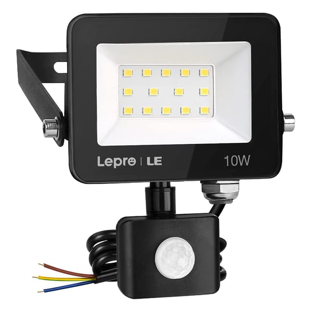 Lepro 10W LED Strahler mit Bewegungsmelder Außen, 850LM Außenstrahler 5000K Kaltweiß Superhell Scheinwerfer, IP65 Wasserdicht Fluter, Ideale Aussenleuchte für Garten, Innenhöfe, Garage, Haus, Hotel 10.0 Watt