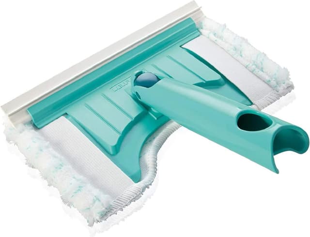 Leifheit Badwischer Bath Cleaner mit 360°-Drehgelenk, Fliesenwischer mit Mikrofaser Bezug und Click-System, Badreiniger für Fliesen und Fugen mit Abziehlippe und runder Aussparung für Amaturen