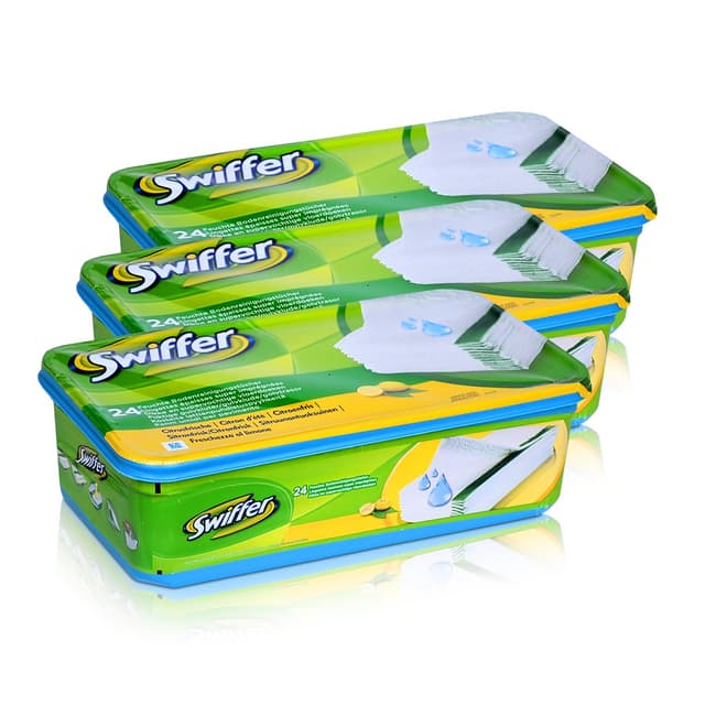 3x Swiffer Wet Wischtücher Nachfüllpackung 24 Tücher