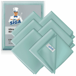MR.SIGA Ultrafein Mikrofaser Reinigungstücher Putztücher Fensterputztuch Fenster Tücher Mikrofasertücher Geschirrtücher für Scheiben & Spiegel, 6 Stück, 35x40cm (13.7" x 15.7") 6er Set