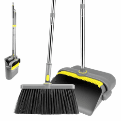 Kehrschaufel Set, Besen und Kehrschaufel Set mit Langem Stiel, Aufrecht Kehrbesen mit Schaufel, handfeger Langer stiel & kehrblech mit langem stiel für die Bodenreinigung in Küche, Haushalt Angebot bei HelloDeals