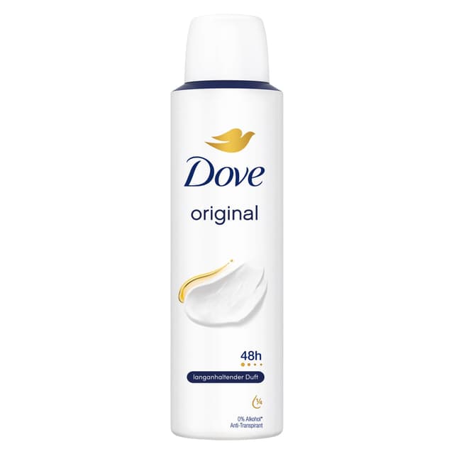 Dove Deo-Spray Original Deodorant schützt bis zu 48 Stunden vor Achselnässe und Körpergeruch 150 ml 150 ml (1er Pack)
