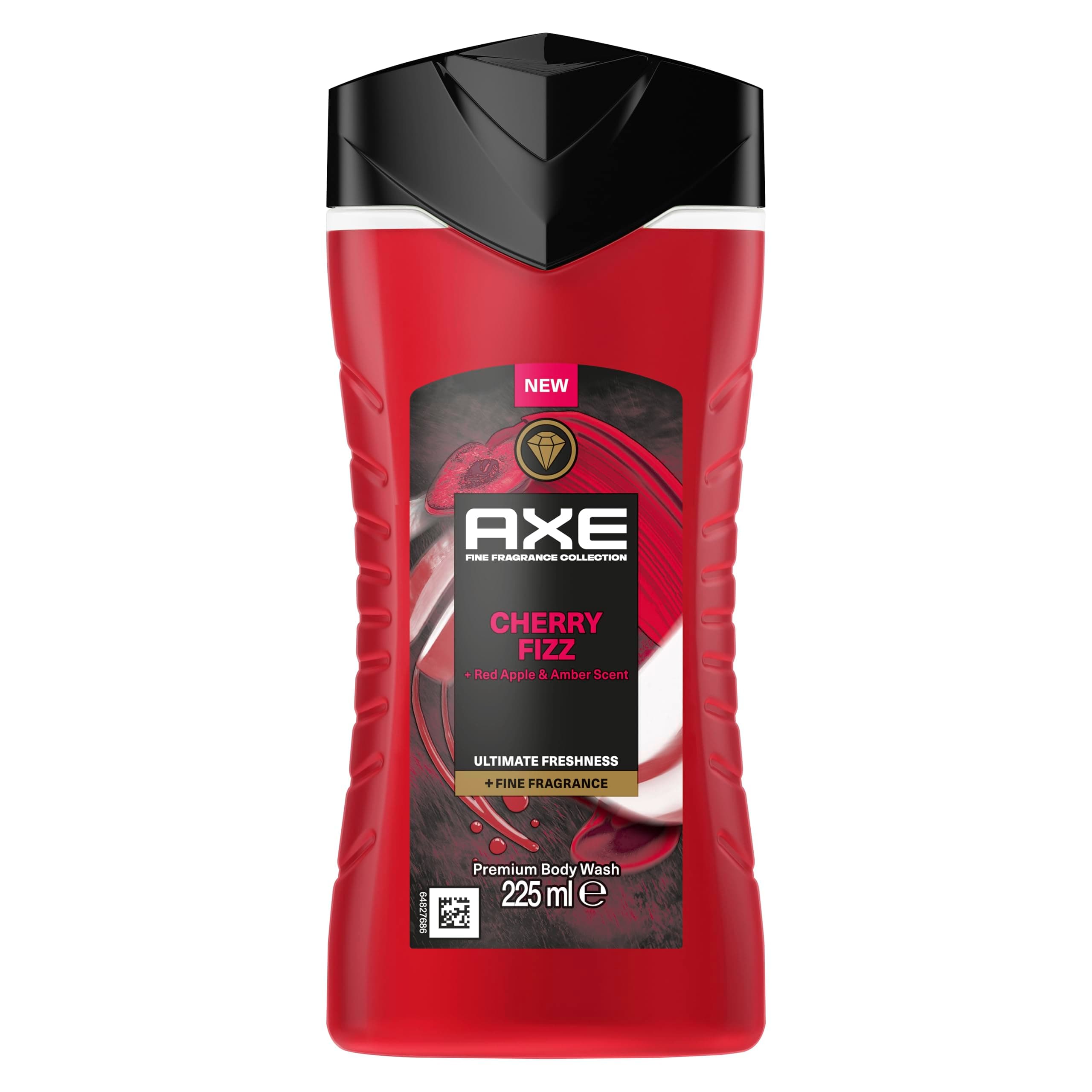 AXE - Duschgel – Kollektion Prestige – Cherry Fizz – 12 Stunden Frische – frischer Duft von Apfel, Eukalyptus, Bernstein und Kirsche – 225 ml 225 ml (1er Pack) AXE Duschgel Collection Duft Cherry Fizz 225 ml
