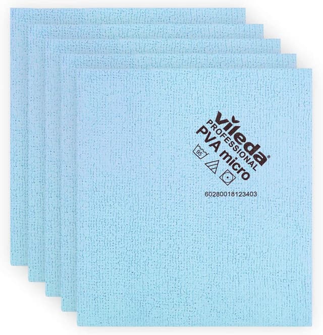 Vileda Microfasertuch, PVA micro, 38 x 35 cm, 5 Stück, Polyester , blau 35 x 38 cm Single
