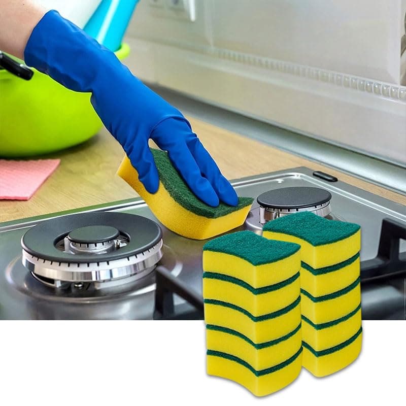 Küchen-Reinigungsschwämme, robuster Geschirrschwamm, Reinigungsschwamm für Zuhause und Küche, kratzfeste Scheuerschwämme, 10 Stück
